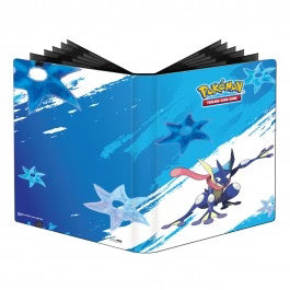 Pokémon TCG card binder featuring Lucario on a blue star pattern background