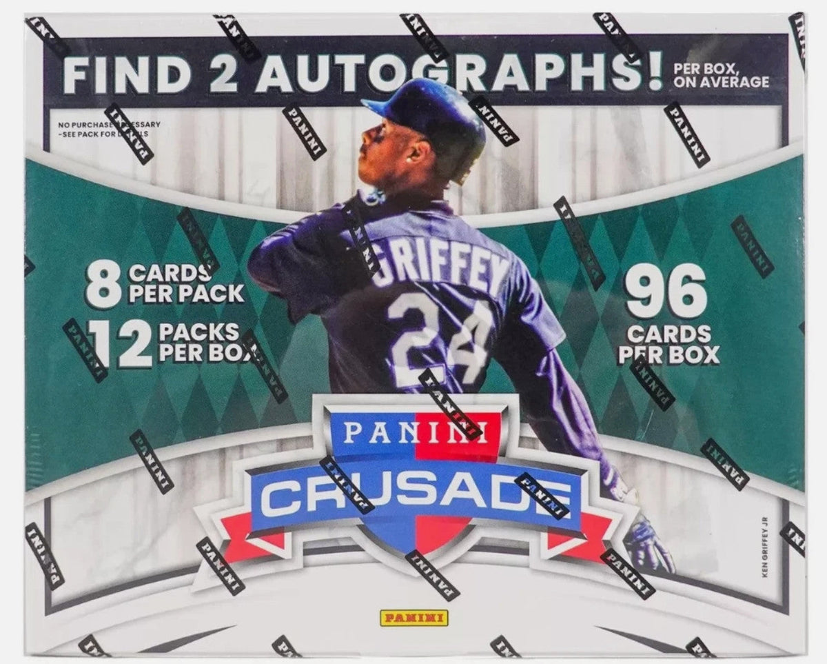 Panini Donruss Crusade baseball trading card box featuring Ken Griffey Jr.