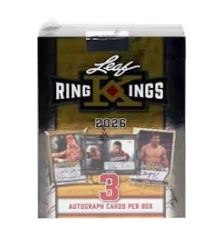 Leaf Ring Kings 2026 sealed trading card box with 3 autograph cards per box