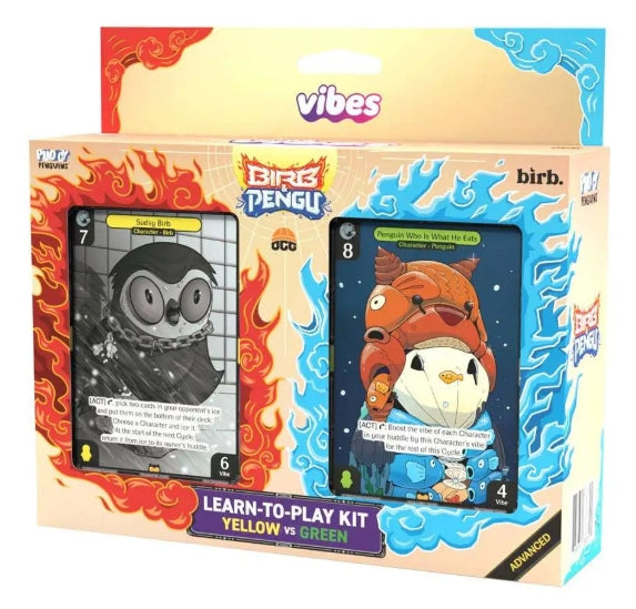 Birb Pengu Learn-To-Play Kit Yellow vs Green trading card game starter set.