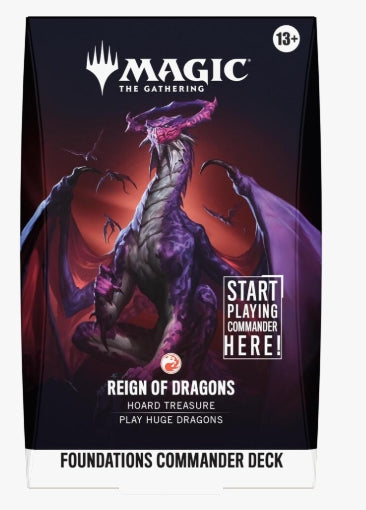 Magic The Gathering Foundations Commander Deck Reign of Dragons trading card booster pack