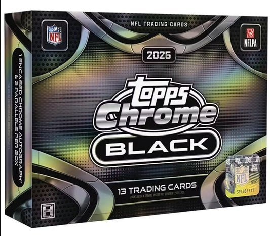 2025 Topps Chrome Black Football Hobby Box (SALE)