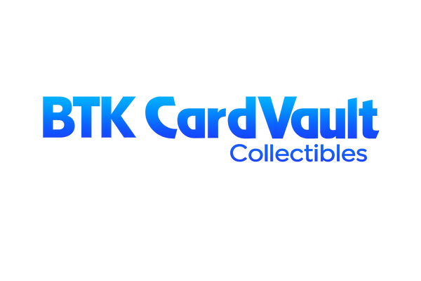 BTK CardVault Collectibles logo in blue gradient text on a white background.