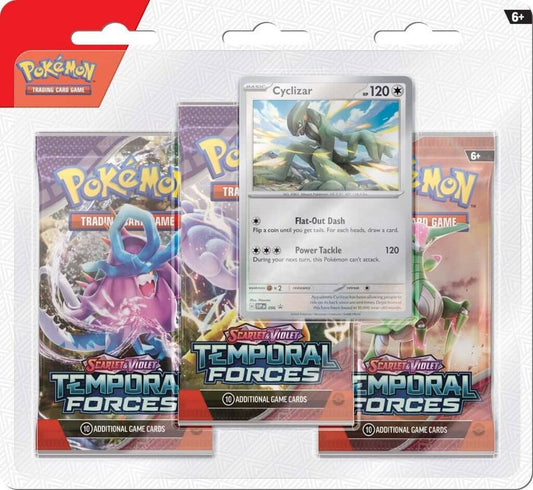 Pokemon Scarlet and Violet: Temporal Forces 3 Pack Blister (Cyclizar) - CardVault Collections