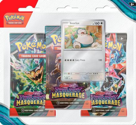 Pokemon Scarlet and Violet: Twilight Masquerade 3 Pack Blister [Snorlax] - CardVault Collections