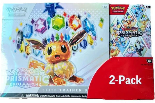 Pokemon Scarlet & Violet Prismatic Evolutions Elite Trainer Box & Booster Bundle Exclusive 2 - Pack - CardVault Collections