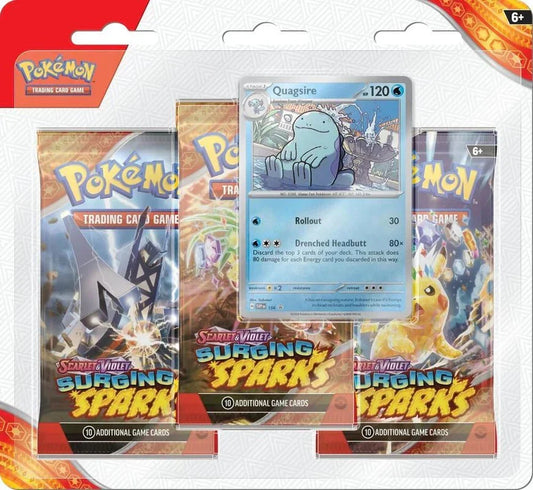 Pokemon: Scarlet & Violet - Surging Sparks 3 Pack Blisters (Quagsire) - CardVault Collections
