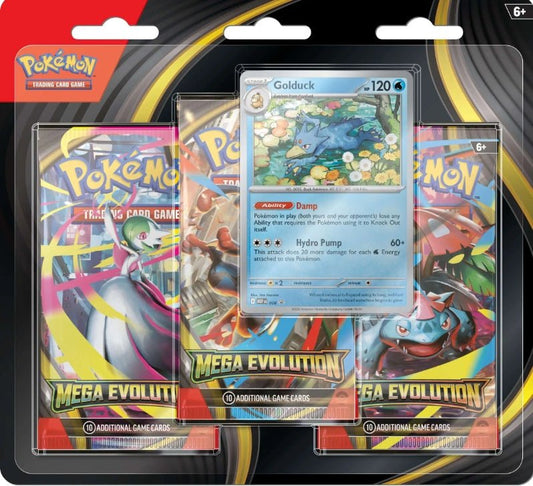 Pokemon TCG: Mega Evolution - 3 - Pack Blister (Golduck) - CardVault Collections