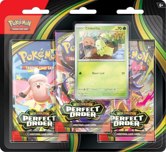 Pokemon TCG: Mega Evolution - Perfect Order 3 - Pack Blister (Chikorita) (SALE) - CardVault Collections