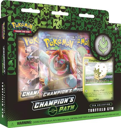Pokemon TCG: Sword and Shield - Champion's Path Turffield Gym Pin Collection Box - CardVault Collections
